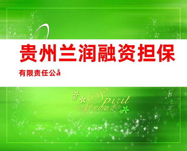 贵州兰润融资担保有限责任公司